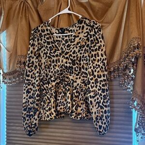 ASOS Animal Print V-Neck Blouse